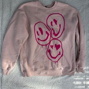 Wild Fable Light Pink Sweatshirt with Hot Pink Accent